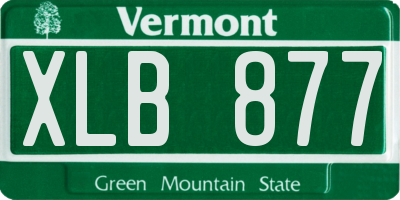 VT license plate XLB877