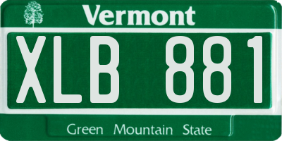 VT license plate XLB881