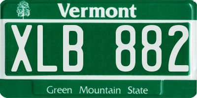 VT license plate XLB882