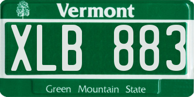 VT license plate XLB883