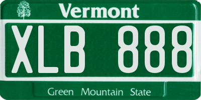 VT license plate XLB888
