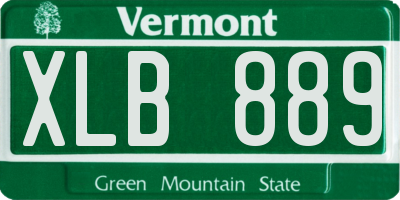 VT license plate XLB889