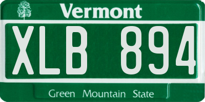 VT license plate XLB894