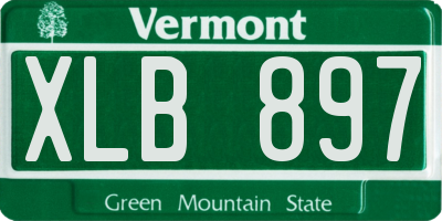 VT license plate XLB897
