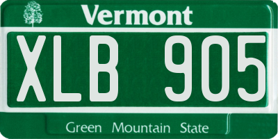 VT license plate XLB905