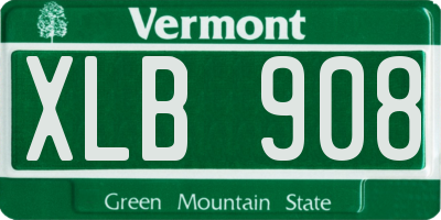 VT license plate XLB908