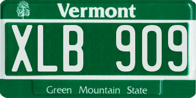 VT license plate XLB909