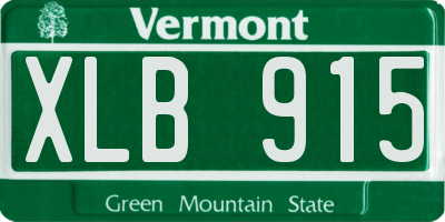 VT license plate XLB915