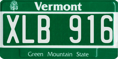 VT license plate XLB916