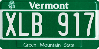 VT license plate XLB917