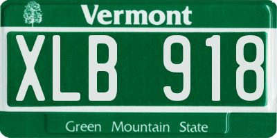 VT license plate XLB918