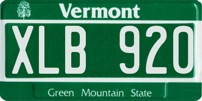 VT license plate XLB920