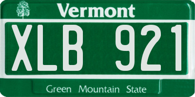 VT license plate XLB921