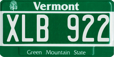 VT license plate XLB922