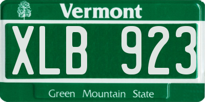 VT license plate XLB923