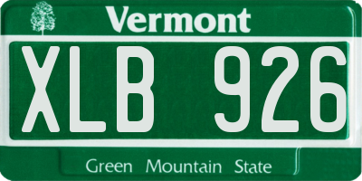 VT license plate XLB926