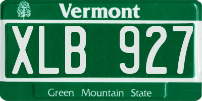 VT license plate XLB927