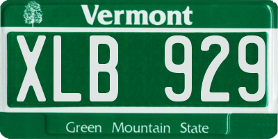 VT license plate XLB929