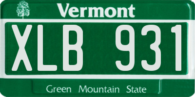 VT license plate XLB931