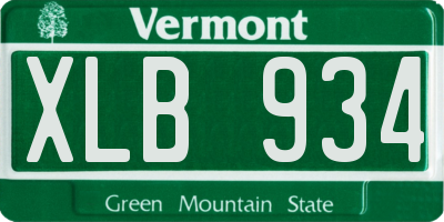 VT license plate XLB934