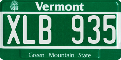 VT license plate XLB935