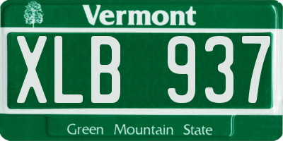 VT license plate XLB937