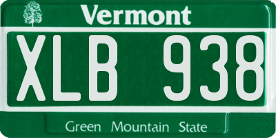 VT license plate XLB938