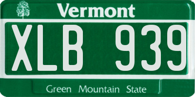 VT license plate XLB939