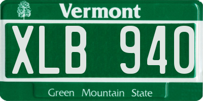 VT license plate XLB940