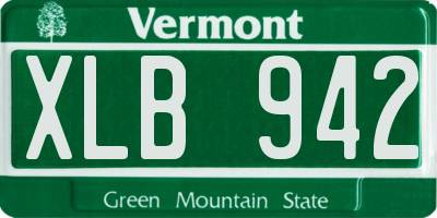 VT license plate XLB942
