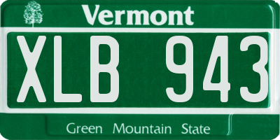 VT license plate XLB943
