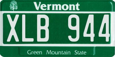 VT license plate XLB944
