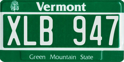 VT license plate XLB947