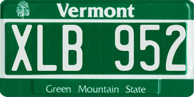 VT license plate XLB952