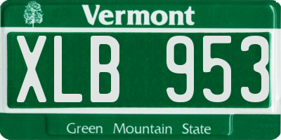 VT license plate XLB953