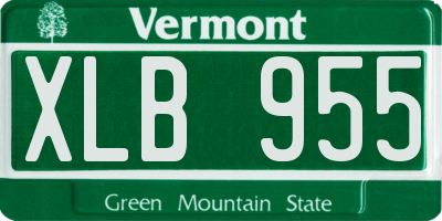 VT license plate XLB955