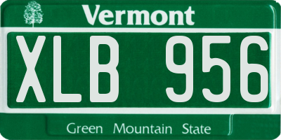 VT license plate XLB956