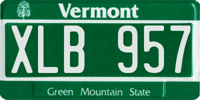 VT license plate XLB957