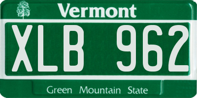 VT license plate XLB962