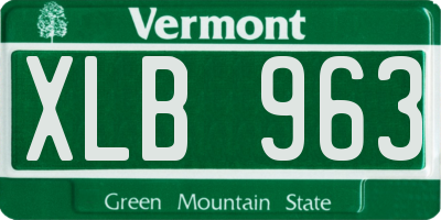 VT license plate XLB963