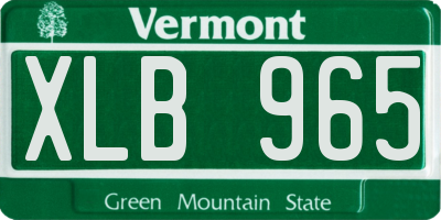 VT license plate XLB965