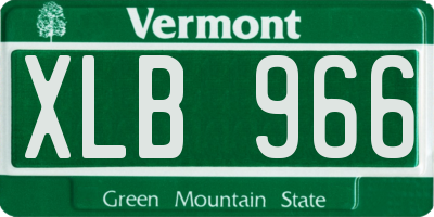 VT license plate XLB966