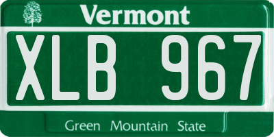 VT license plate XLB967