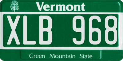 VT license plate XLB968