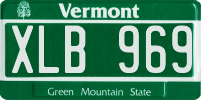 VT license plate XLB969