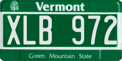 VT license plate XLB972