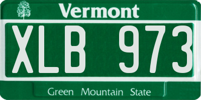 VT license plate XLB973