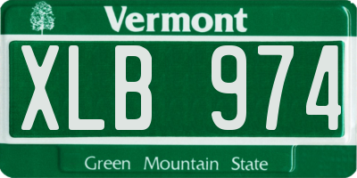 VT license plate XLB974