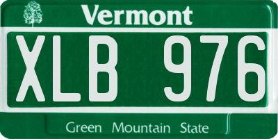 VT license plate XLB976
