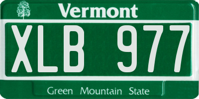 VT license plate XLB977